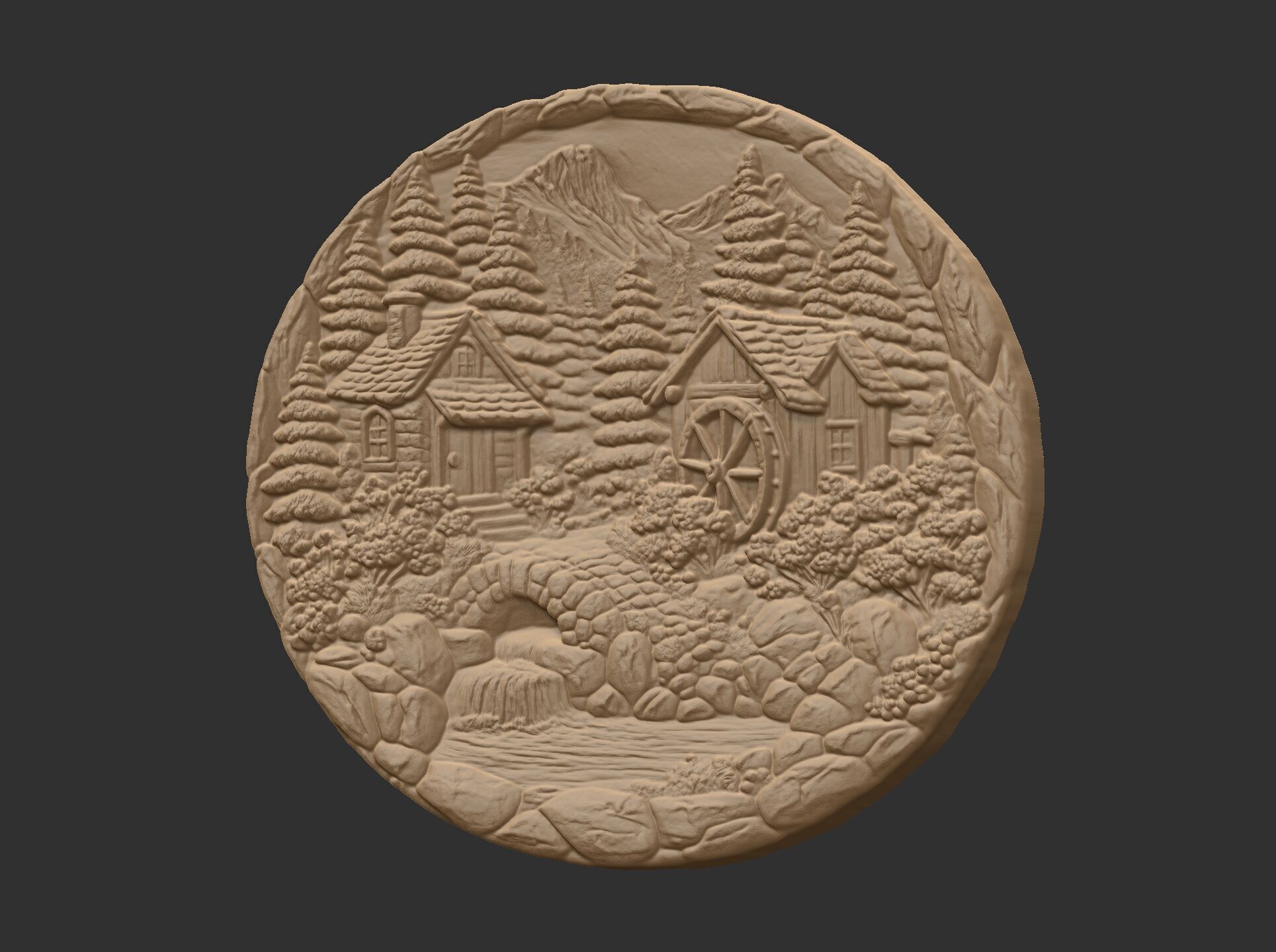 nature themed houses wall decor cnc model 3D print model_1