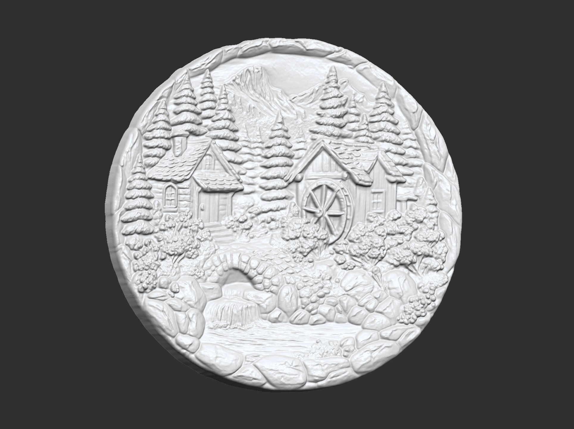 nature themed houses wall decor cnc model 3D print model_20