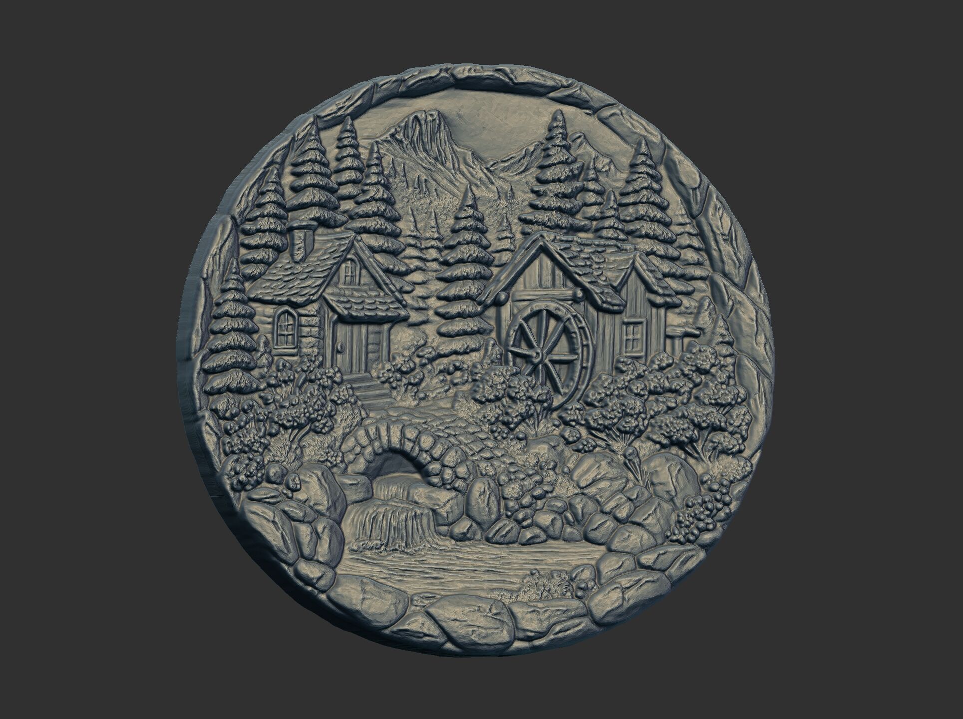 nature themed houses wall decor cnc model 3D print model_15