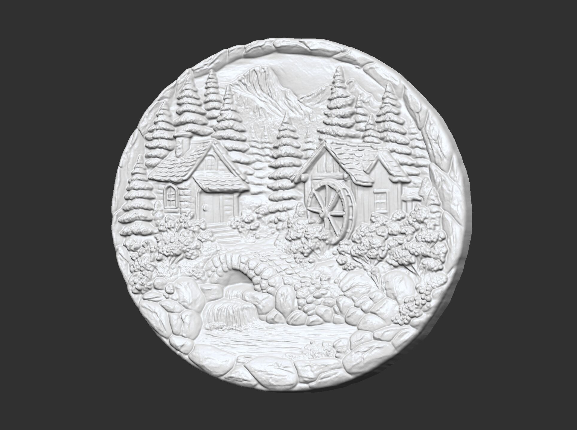 nature themed houses wall decor cnc model 3D print model_21