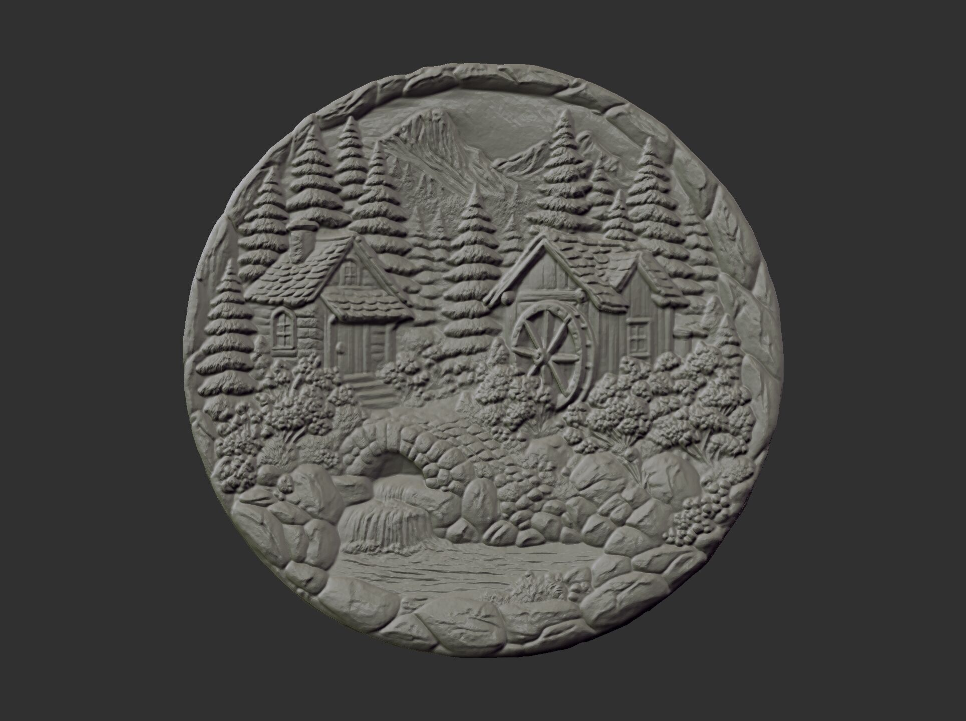 nature themed houses wall decor cnc model 3D print model_8