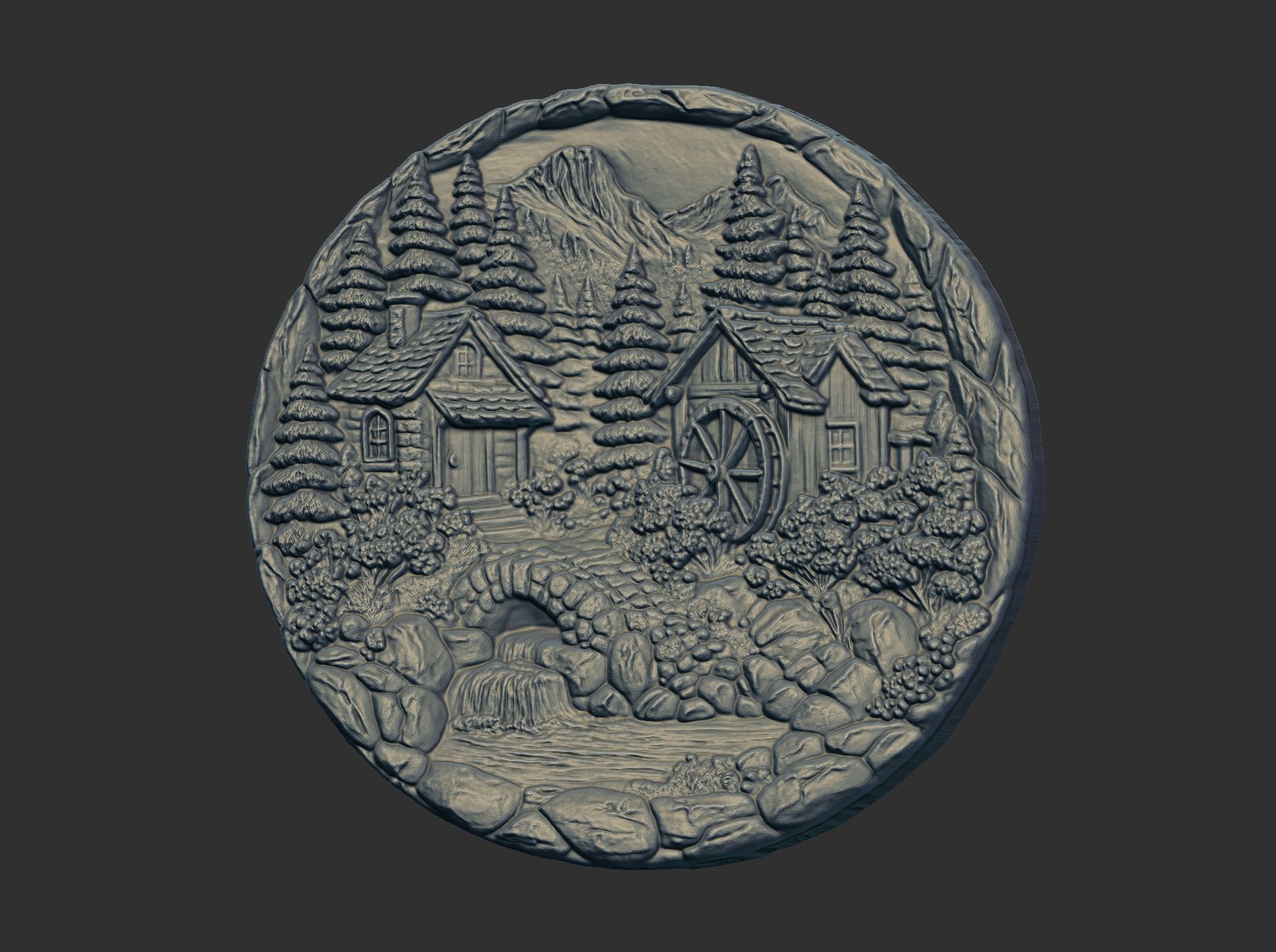 nature themed houses wall decor cnc model 3D print model_5