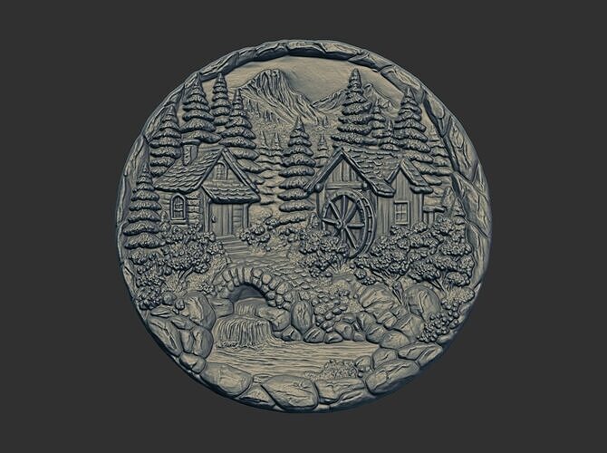nature themed houses wall decor cnc model 3D print model