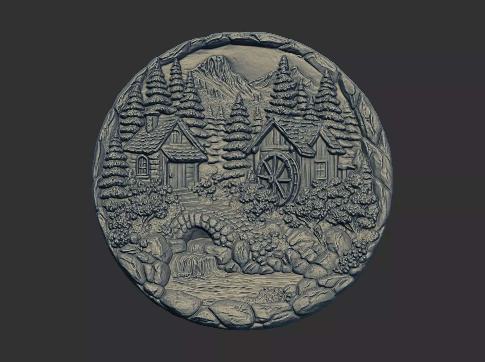 nature themed houses wall decor cnc model 3D print model_0