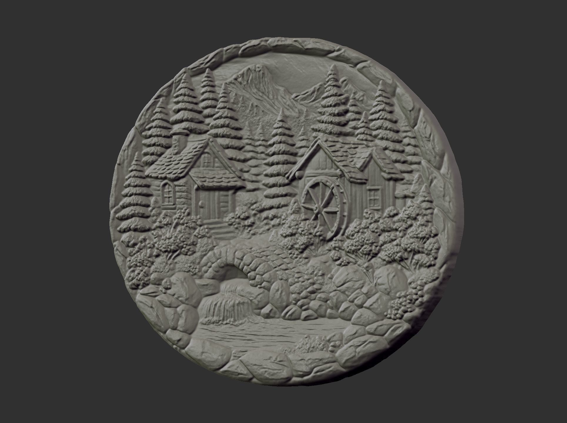 nature themed houses wall decor cnc model 3D print model_2