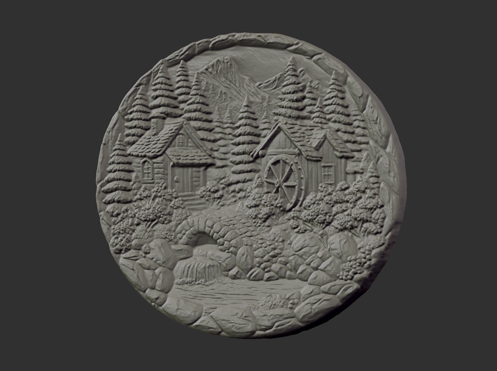nature themed houses wall decor cnc model 3D print model_7