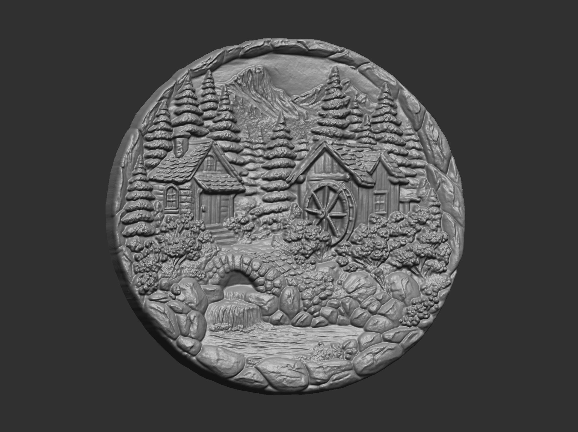 nature themed houses wall decor cnc model 3D print model_16