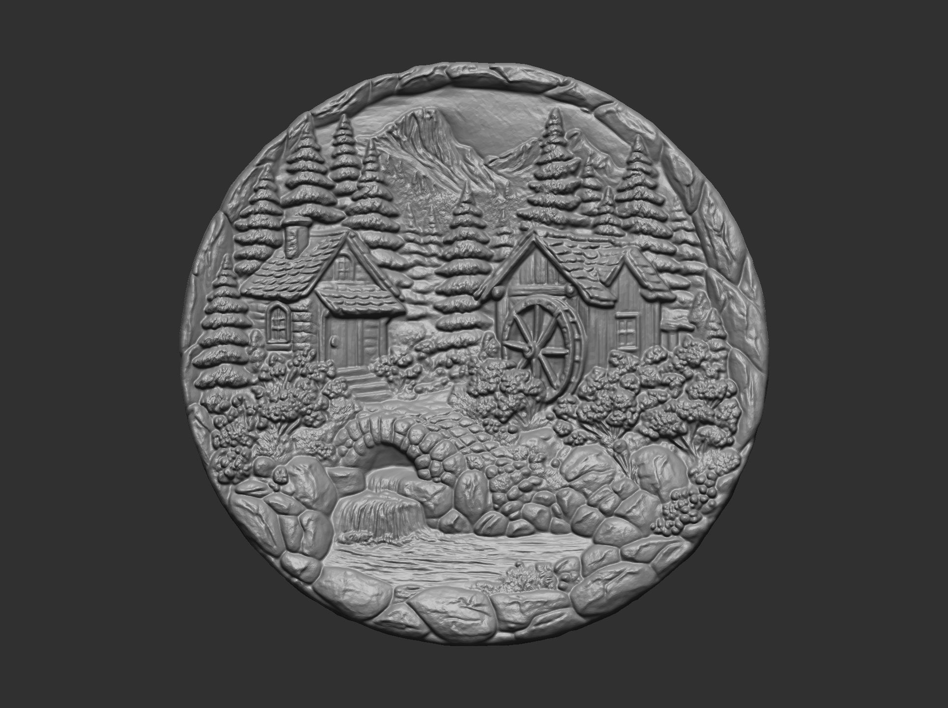 nature themed houses wall decor cnc model 3D print model_13