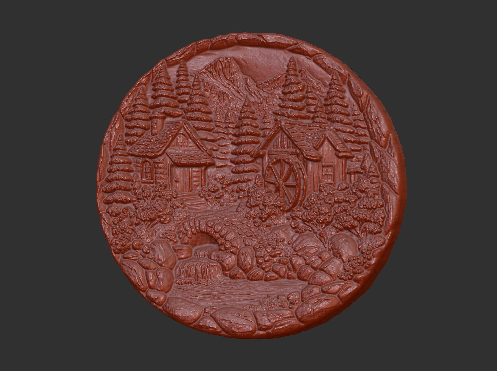 nature themed houses wall decor cnc model 3D print model_6