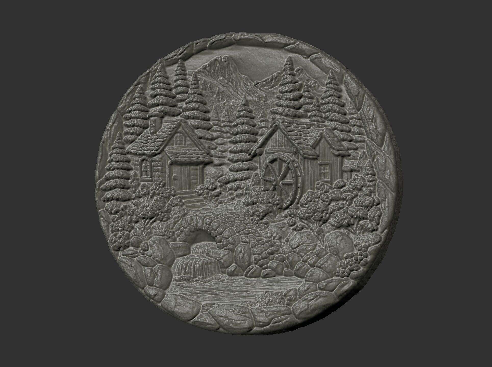 nature themed houses wall decor cnc model 3D print model_3