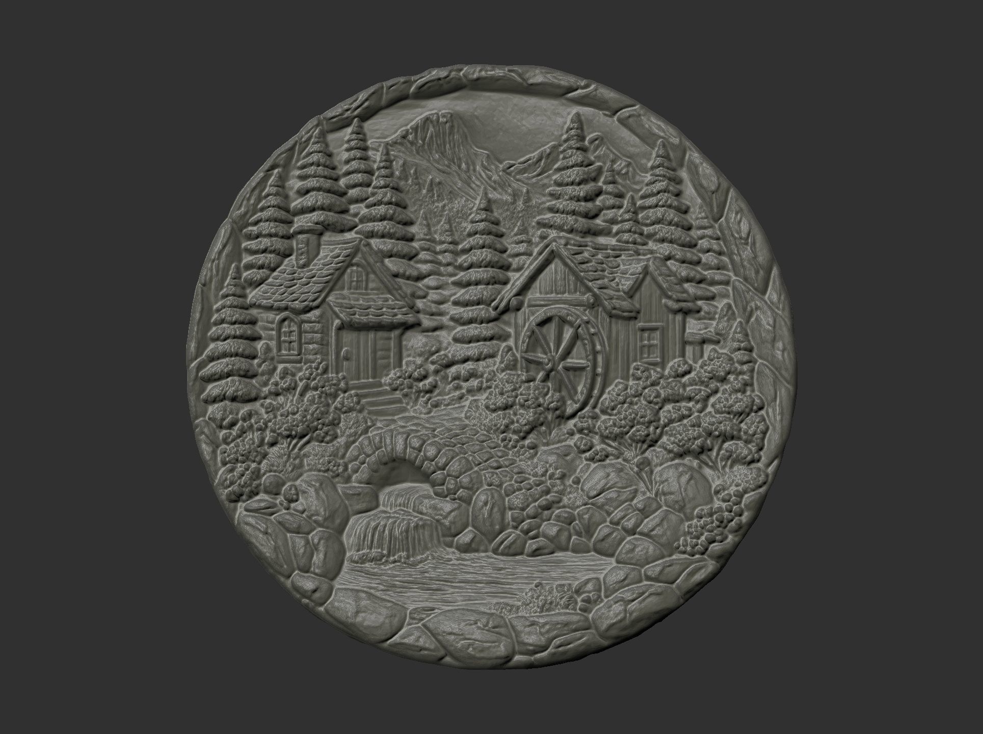 nature themed houses wall decor cnc model 3D print model_10