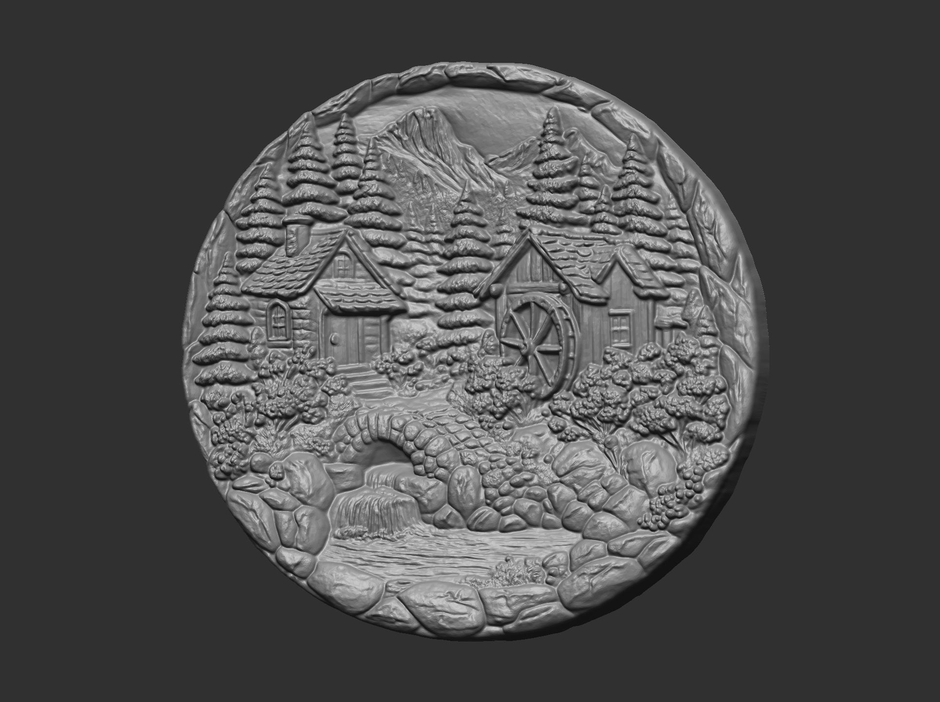 nature themed houses wall decor cnc model 3D print model_4