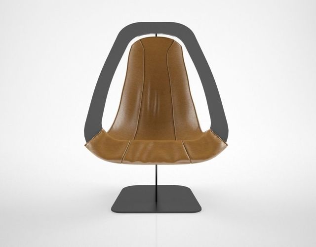 Alain Douillard Leather Chair 1970 3D model