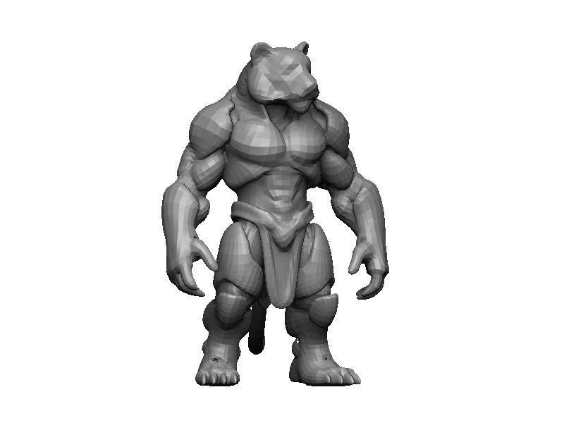 Tiger Cyborg Low-poly 3D model_6