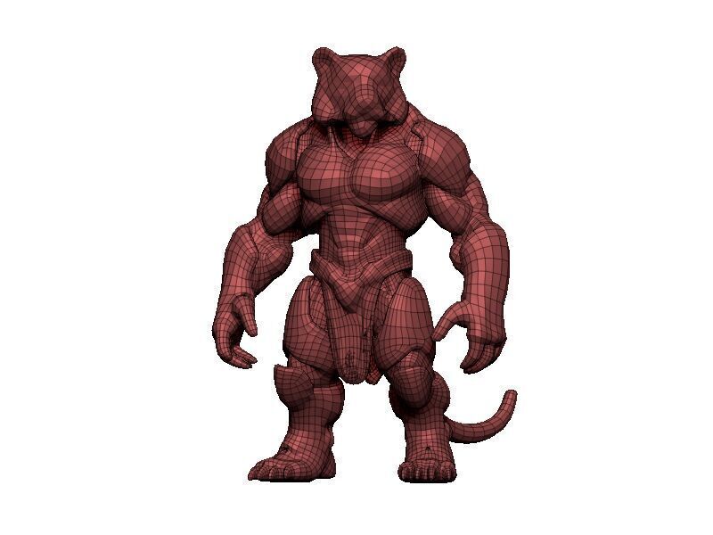 Tiger Cyborg Low-poly 3D model_8