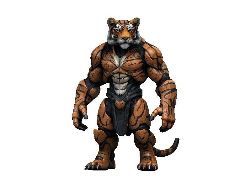 Tiger Cyborg Low-poly 3D model_5