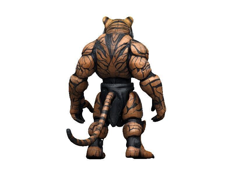 Tiger Cyborg Low-poly 3D model_2