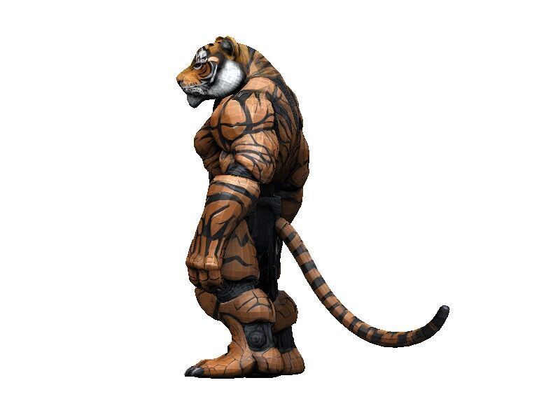 Tiger Cyborg Low-poly 3D model_4