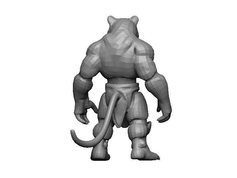 Tiger Cyborg Low-poly 3D model_7