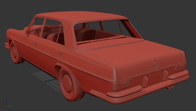 Mercedes Benz 280 W108 SEL 1972 3D print model_2