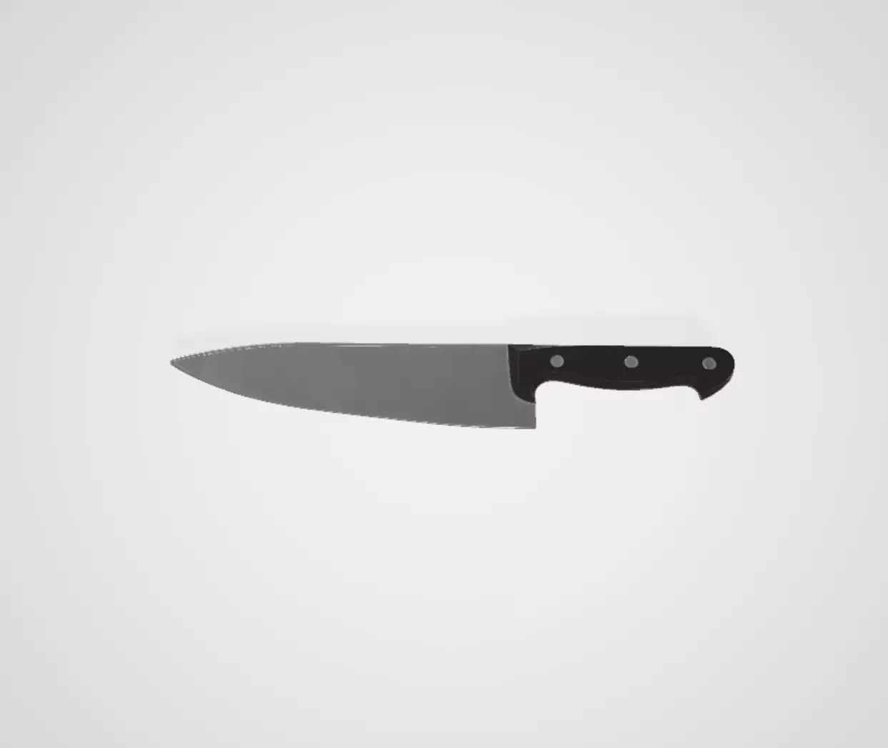 Kitchen Knife Low-poly 3D model_0