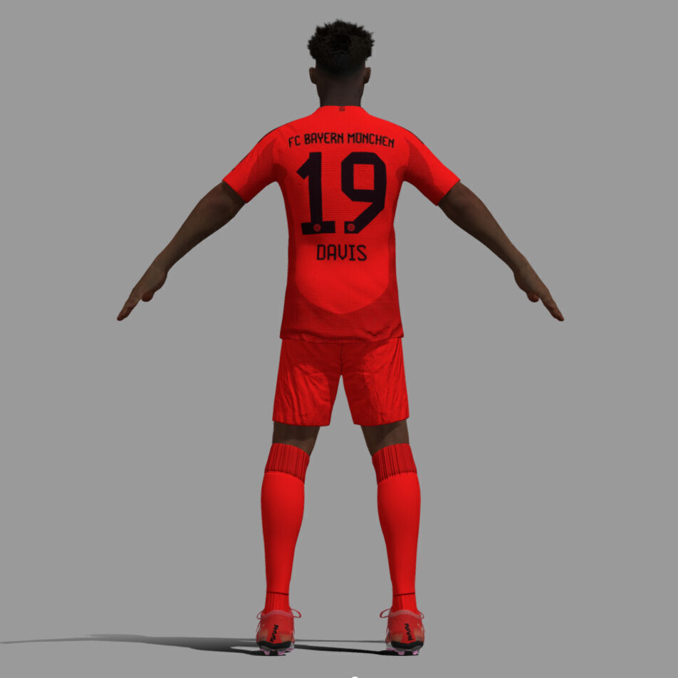 T-P Rigged Alphonso Davies Bayern Munich 24-25 3D model_2