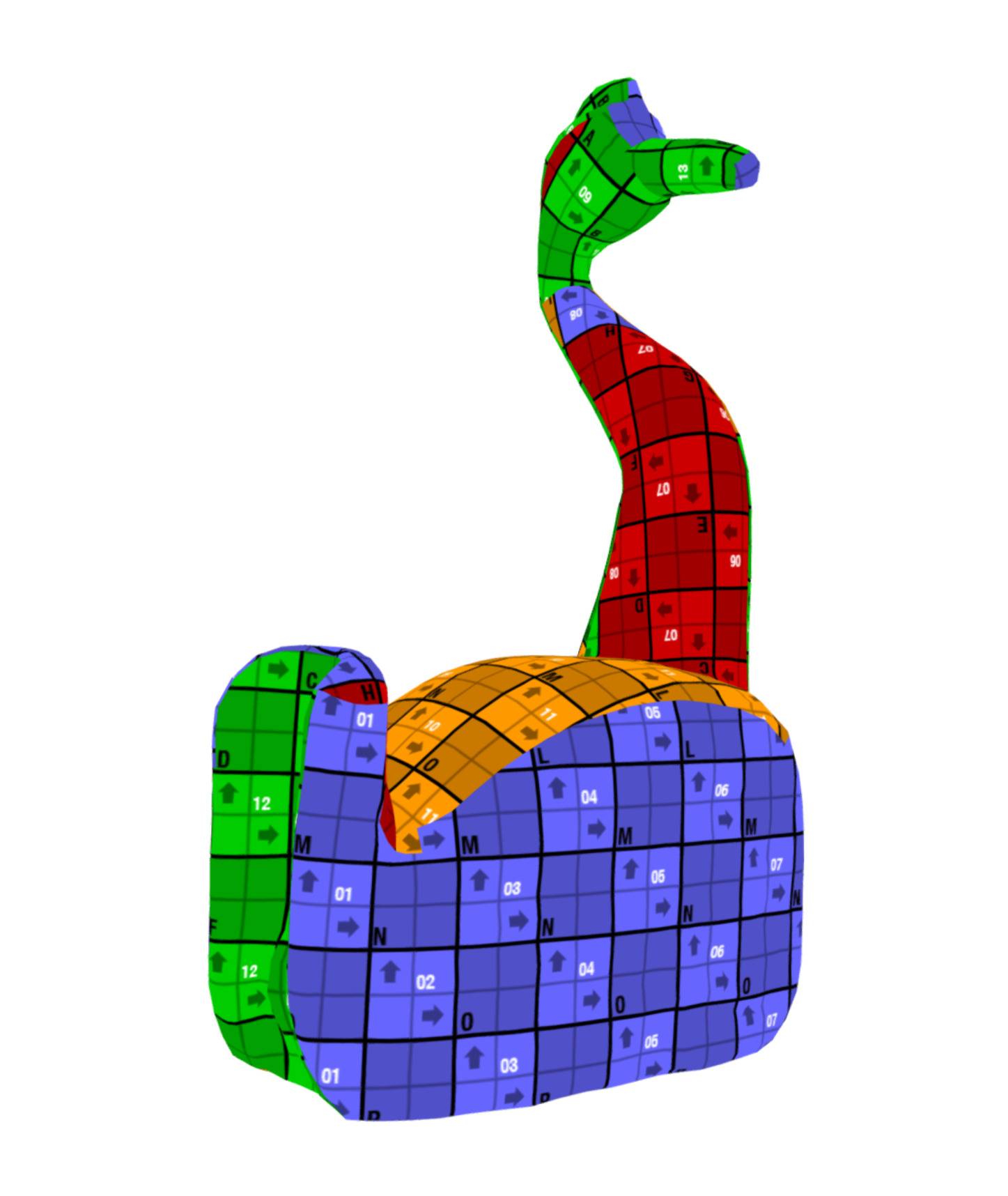  Bird Figure Low-poly 3D model_10