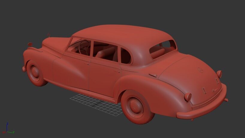 Mercedes Benz 300 Limousine W186 1951 3D print model_2