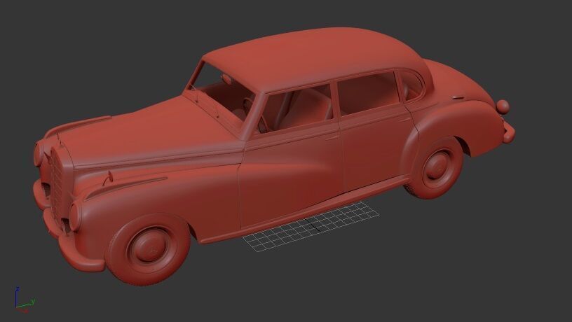 Mercedes Benz 300 Limousine W186 1951 3D print model_1