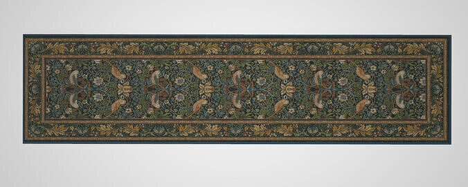 Strawberry Thief Indigo Flatwoven Rug 3D model