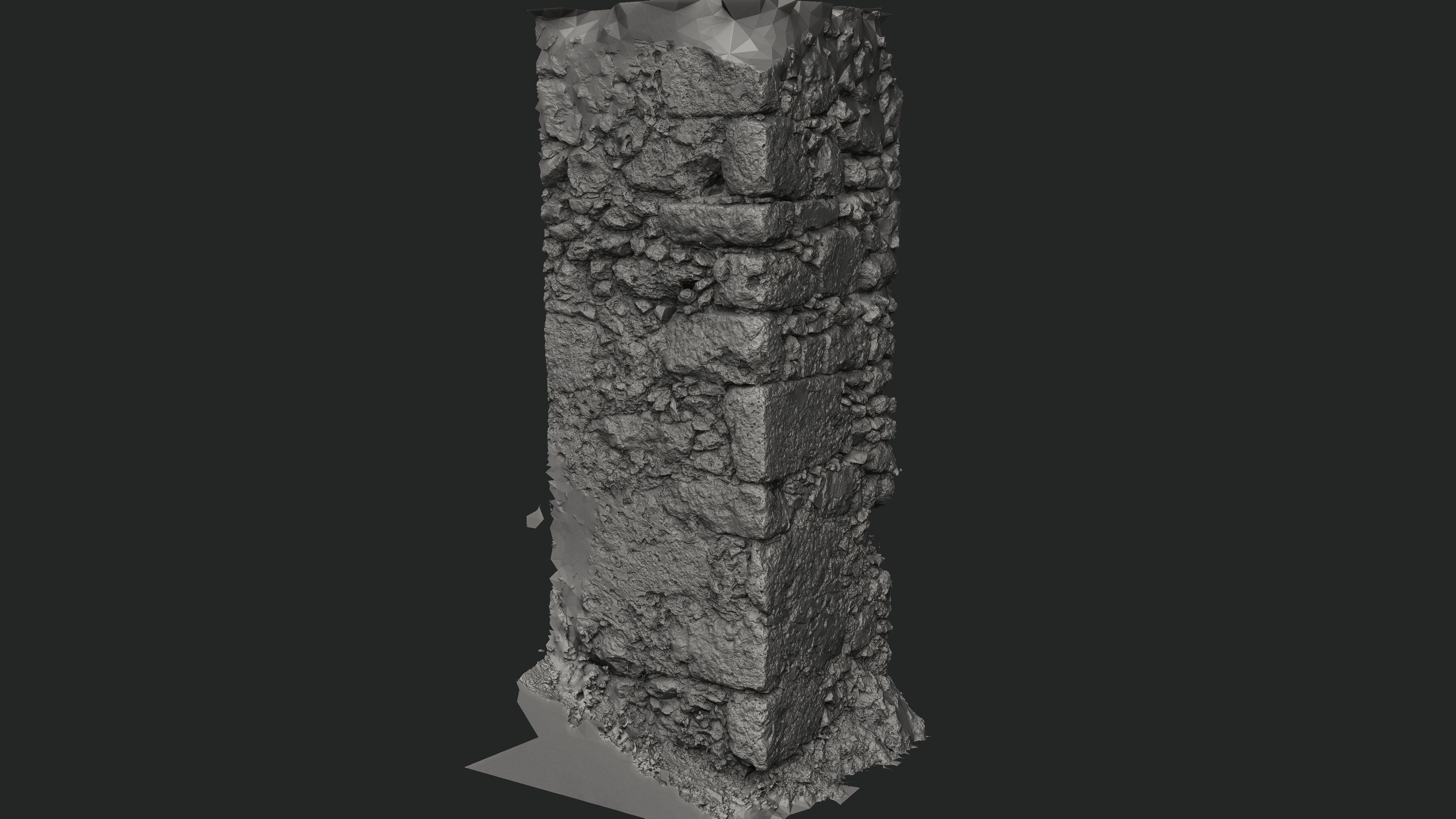 Abandoned House Ruined Part Scan - Wall Corner 01 3D model_13