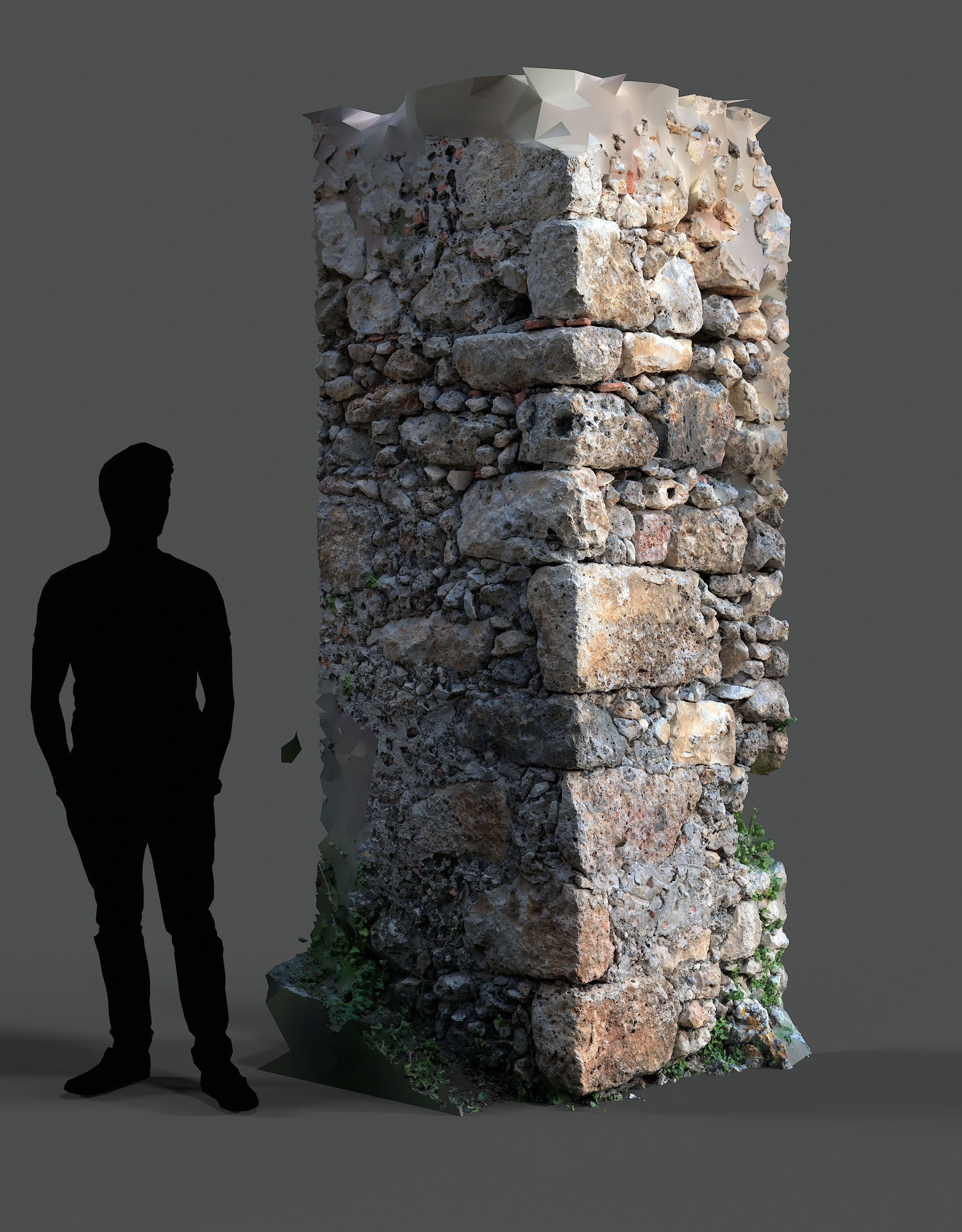 Abandoned House Ruined Part Scan - Wall Corner 01 3D model_9
