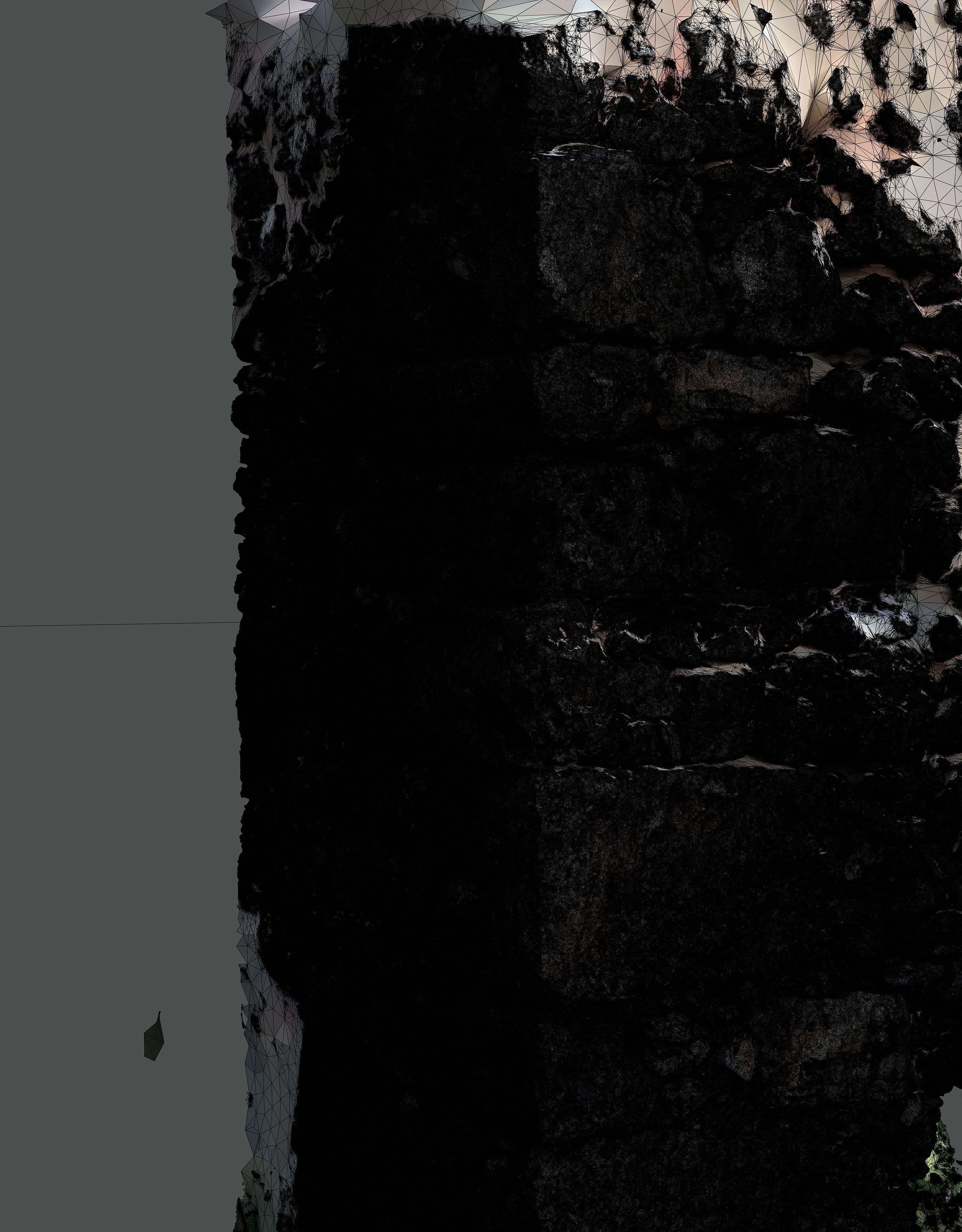 Abandoned House Ruined Part Scan - Wall Corner 01 3D model_11