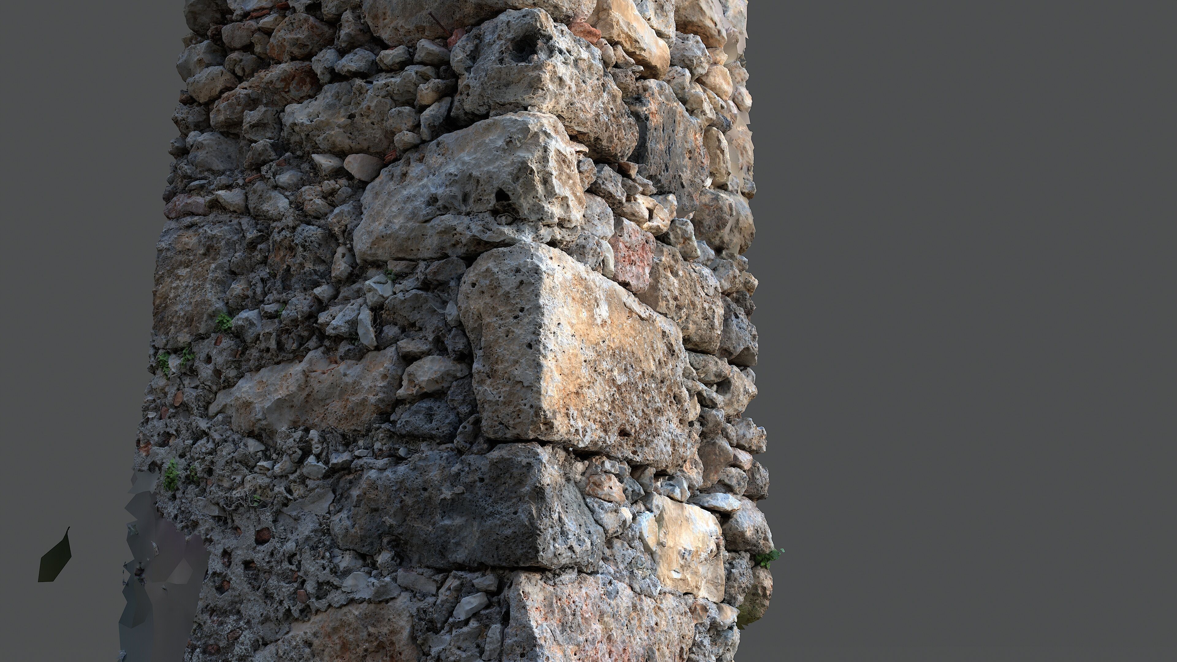 Abandoned House Ruined Part Scan - Wall Corner 01 3D model_10