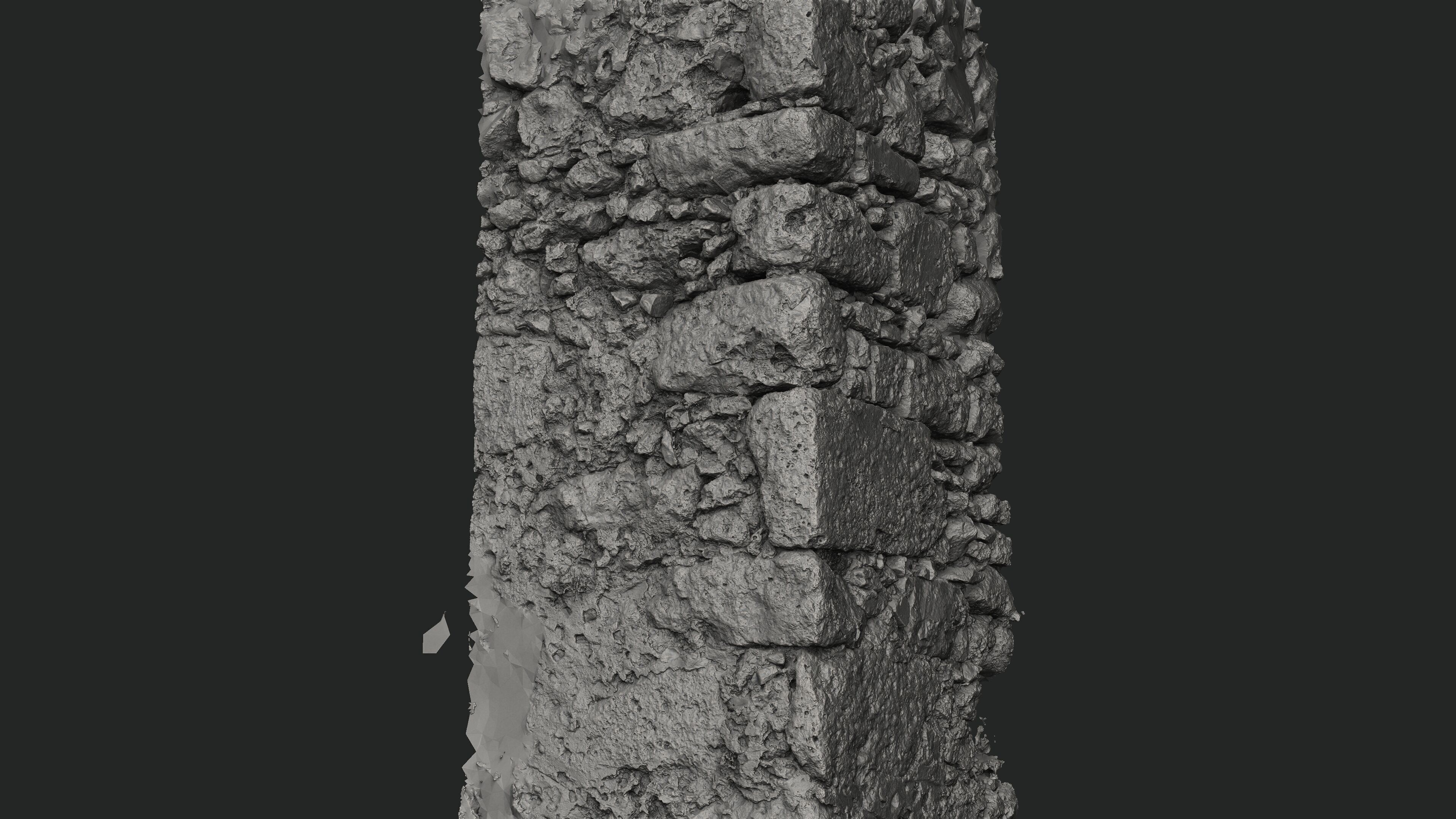 Abandoned House Ruined Part Scan - Wall Corner 01 3D model_14