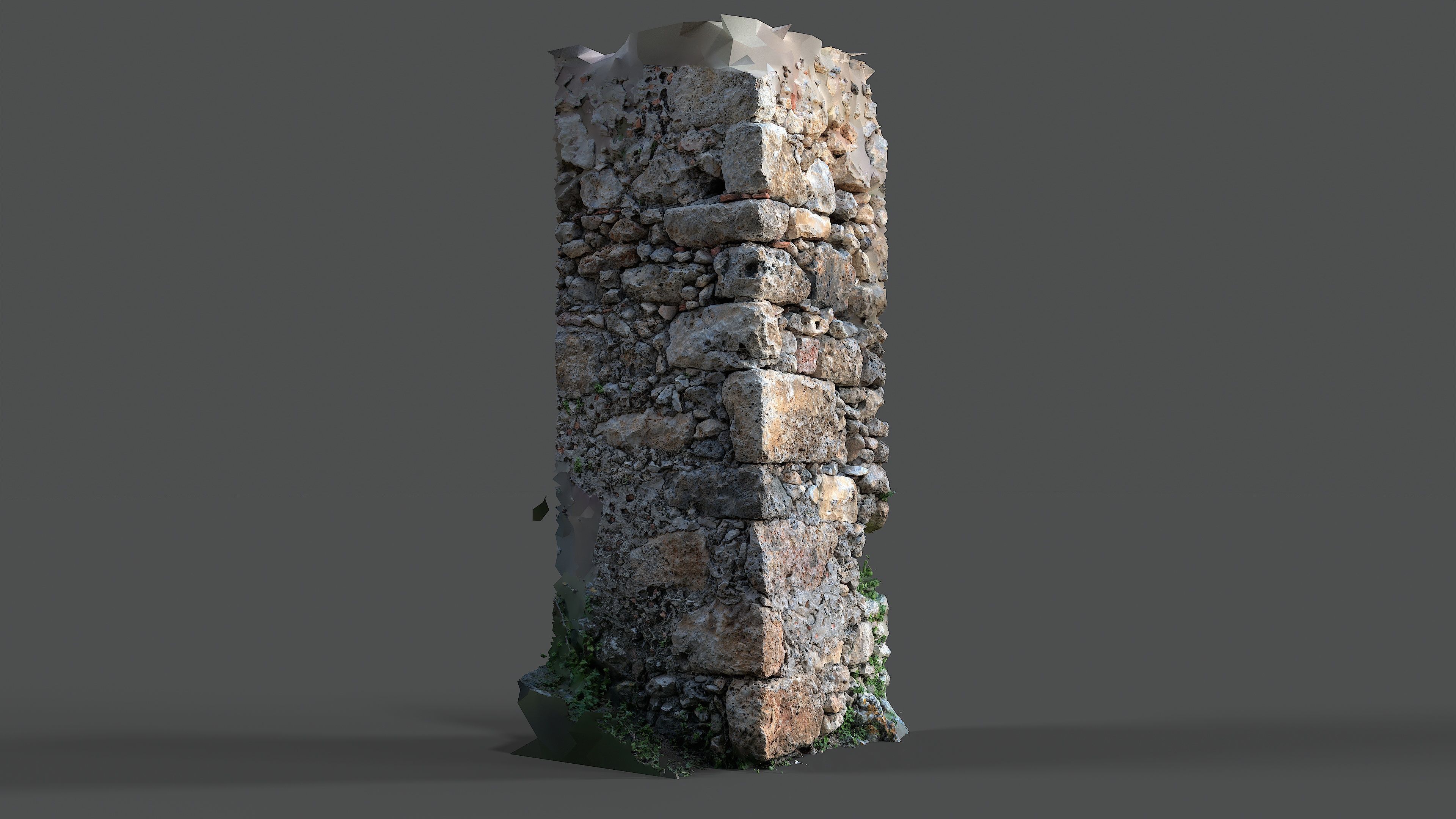 Abandoned House Ruined Part Scan - Wall Corner 01 3D model_2