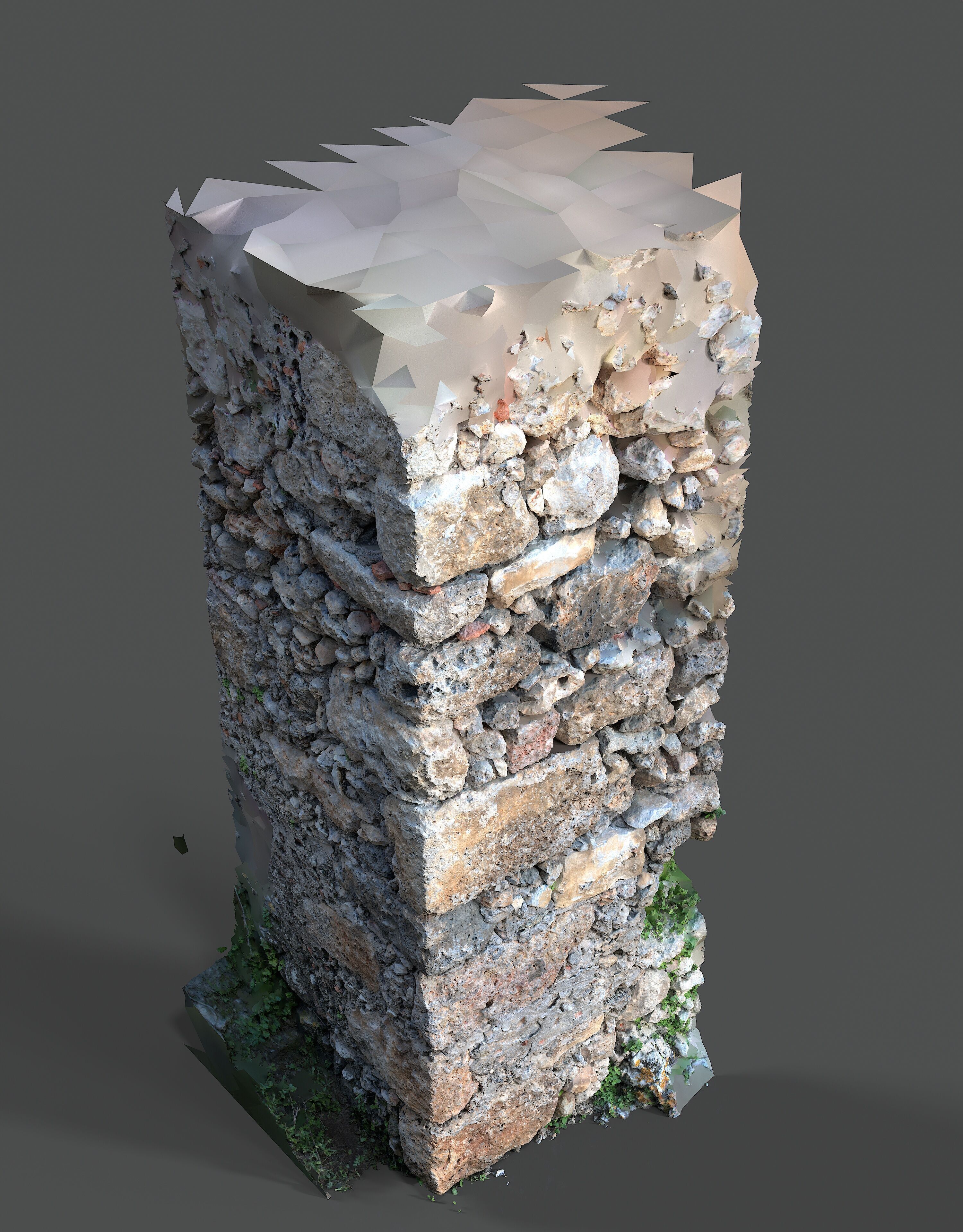 Abandoned House Ruined Part Scan - Wall Corner 01 3D model_8
