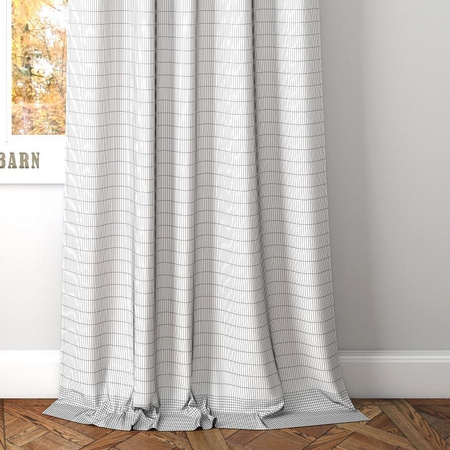 DUPIONI SILK DRAPE-Pottery Barn 3D model_3