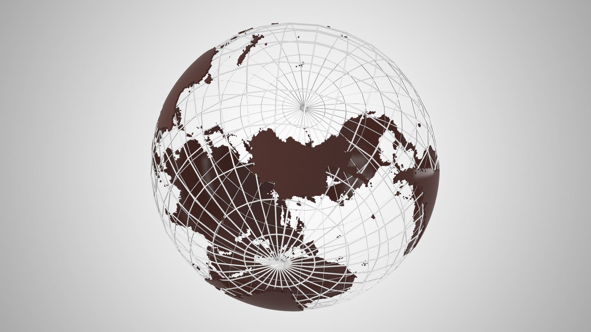 Globe News Skeleton Rich Coffe Color 3D model_4