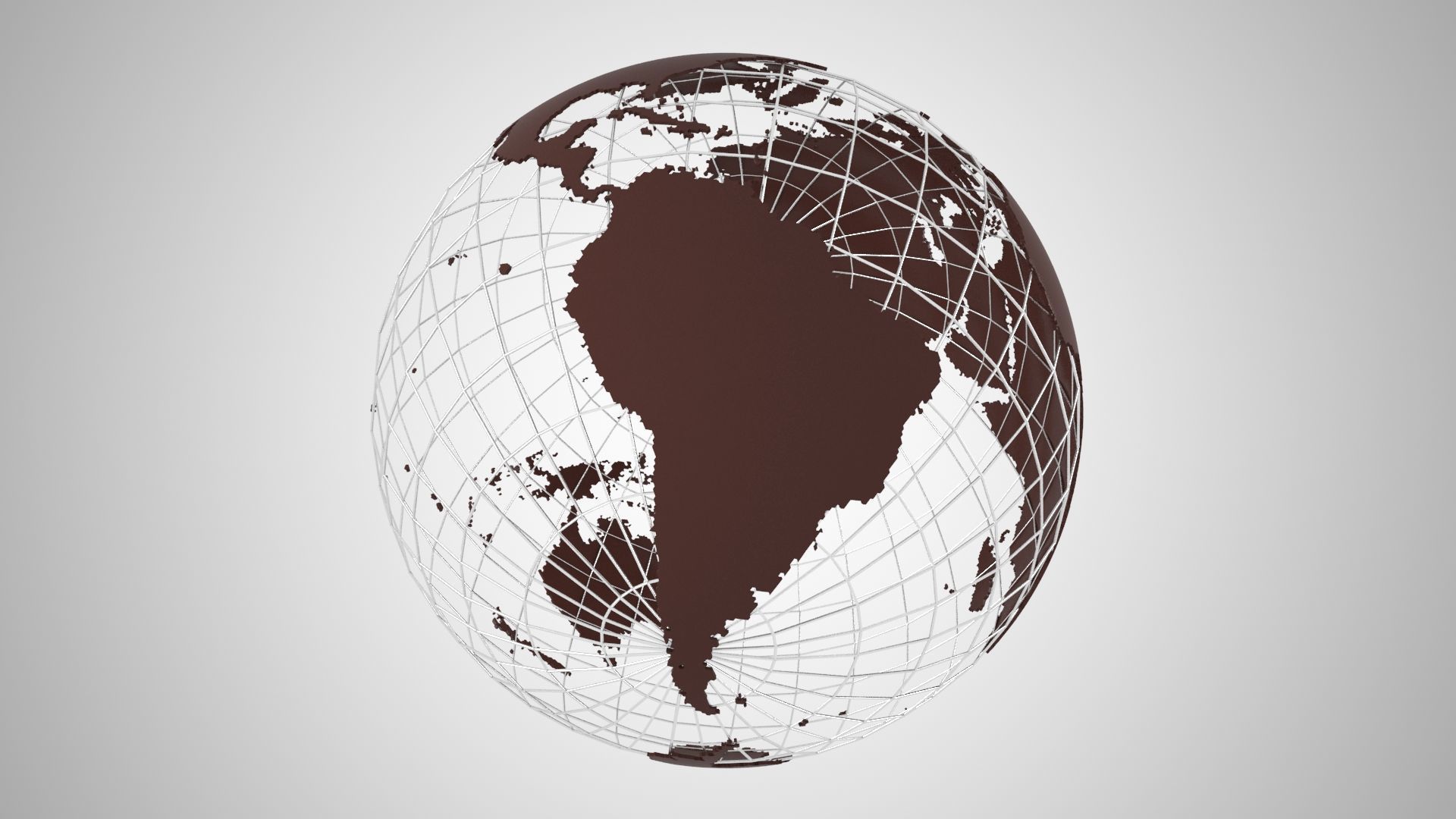 Globe News Skeleton Rich Coffe Color 3D model_1