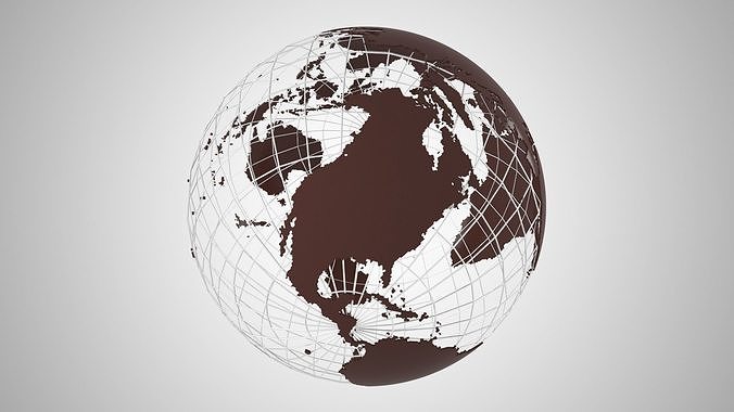 Globe News Skeleton Rich Coffe Color 3D model