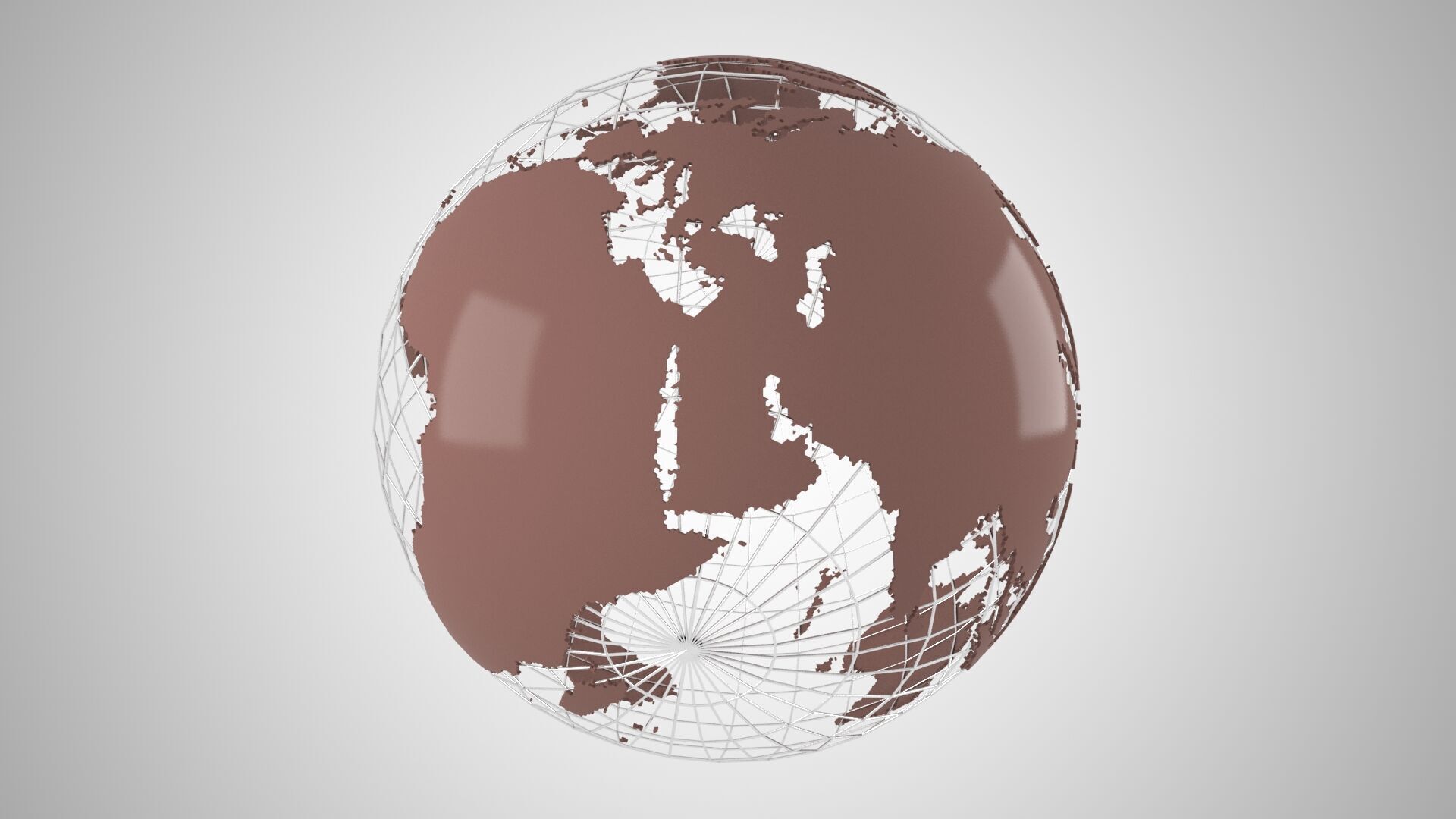 Globe News Skeleton Dark Mocha Color 3D model_2