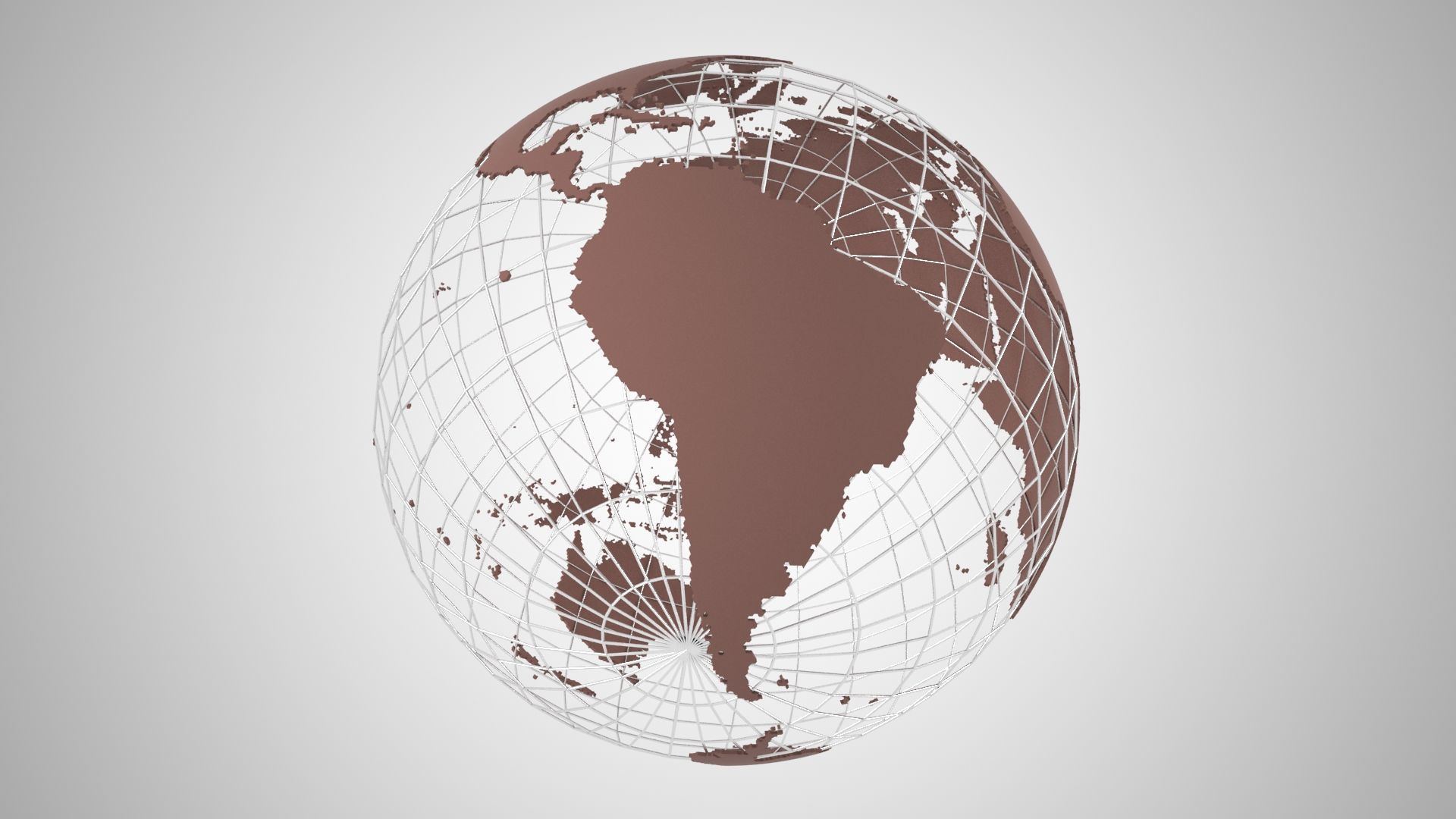Globe News Skeleton Dark Mocha Color 3D model_1