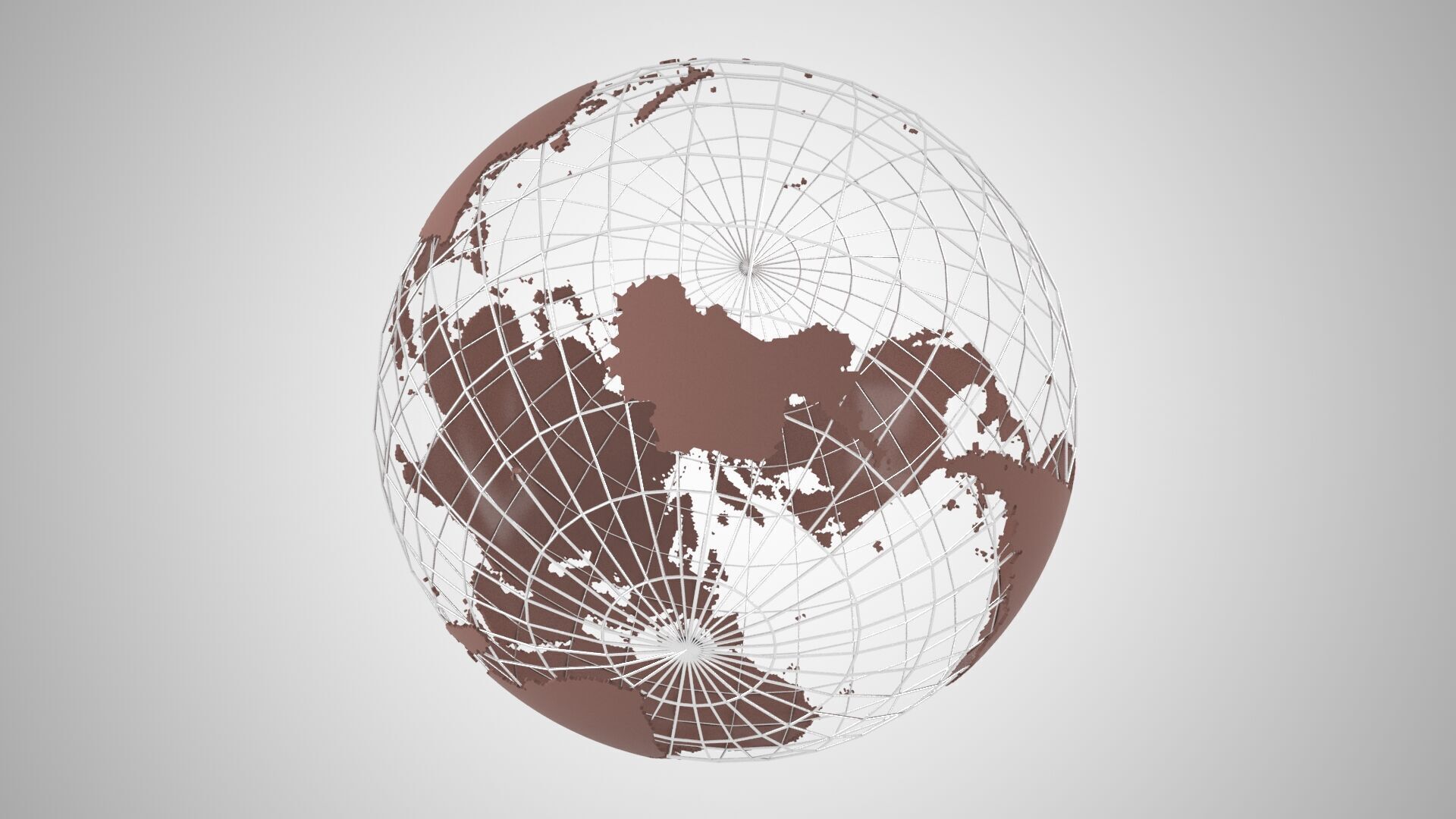 Globe News Skeleton Dark Mocha Color 3D model_4