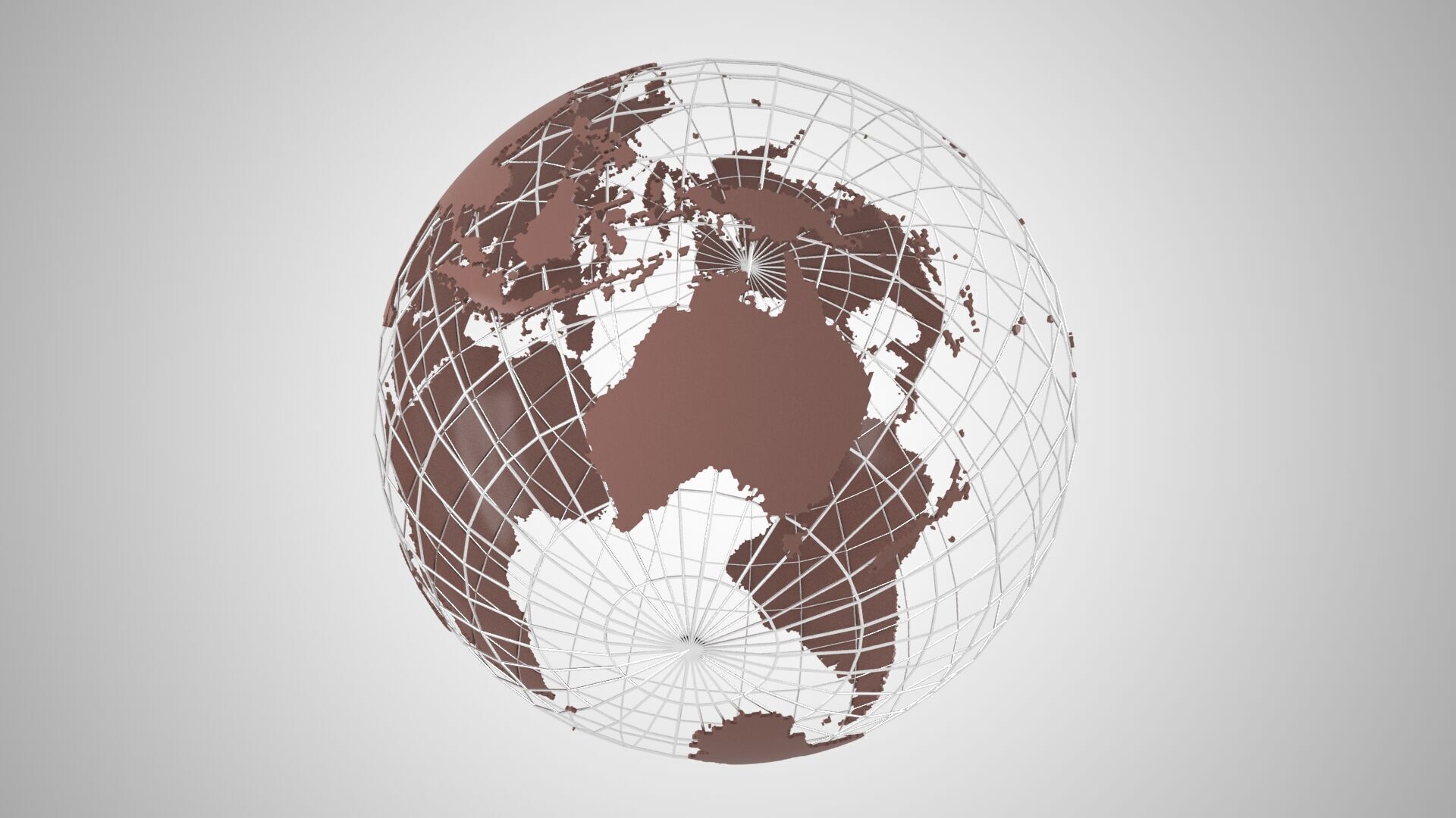 Globe News Skeleton Dark Mocha Color 3D model_3