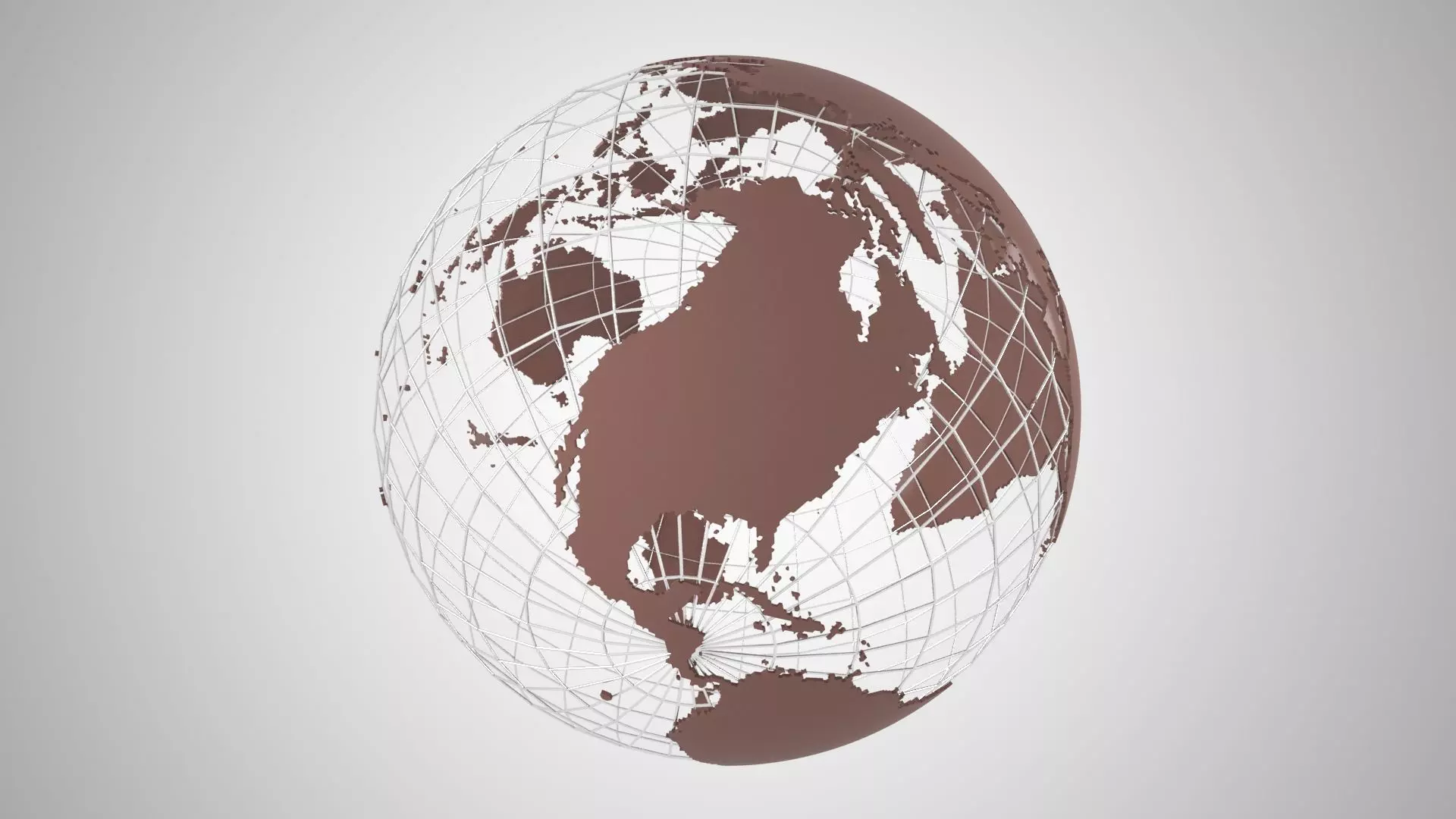 Globe News Skeleton Dark Mocha Color 3D model_0