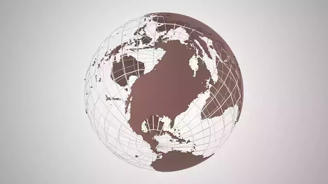 Globe News Skeleton Dark Mocha Color 3D model