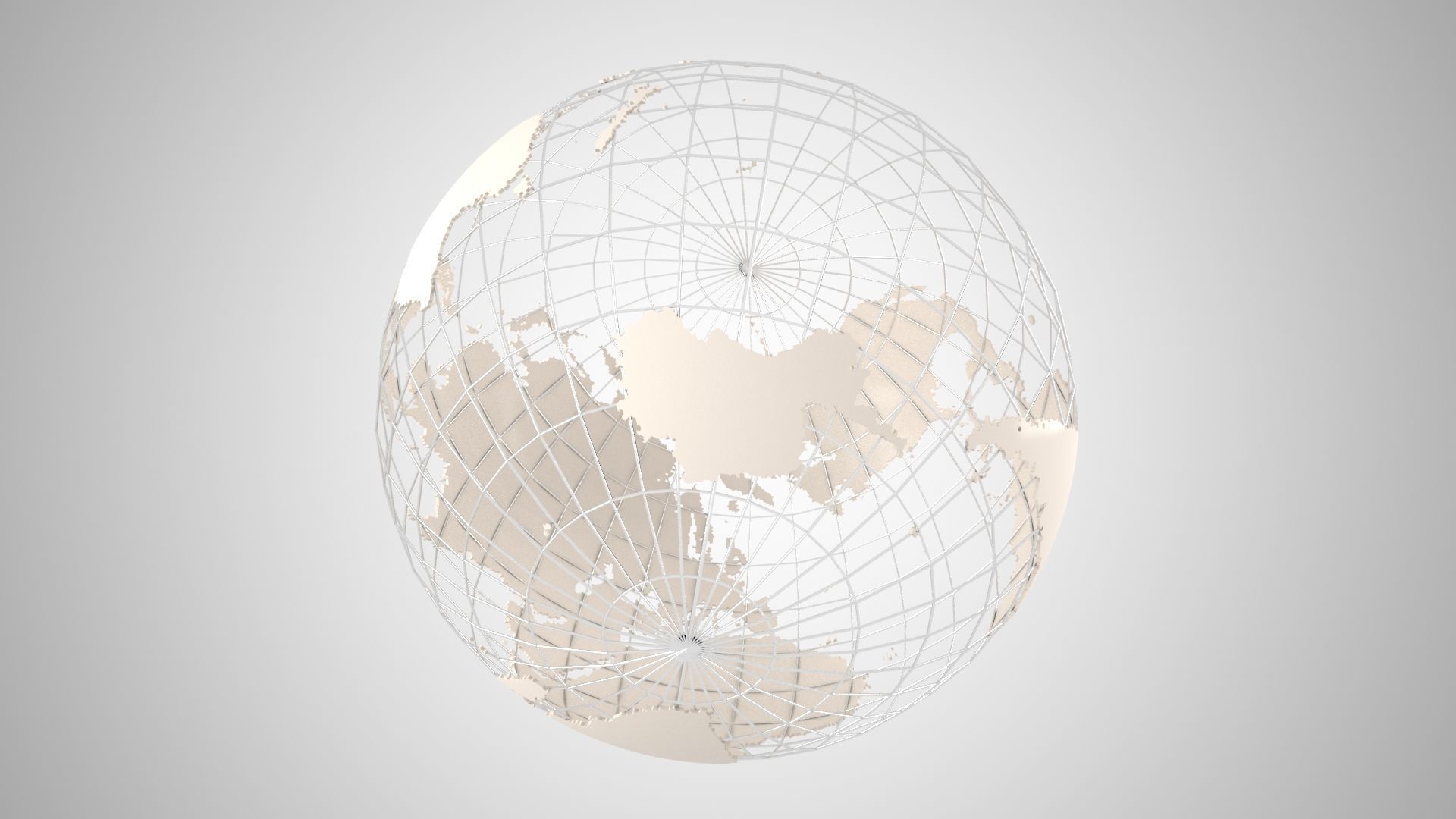 Globe News Skeleton Coffee Cream Color 3D model_4
