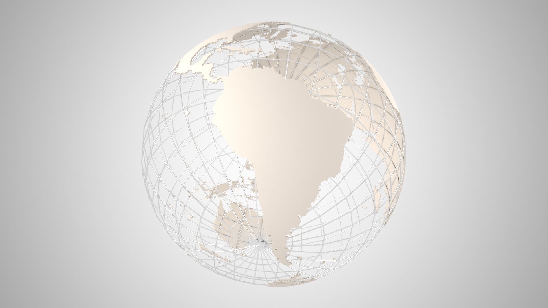 Globe News Skeleton Coffee Cream Color 3D model_1