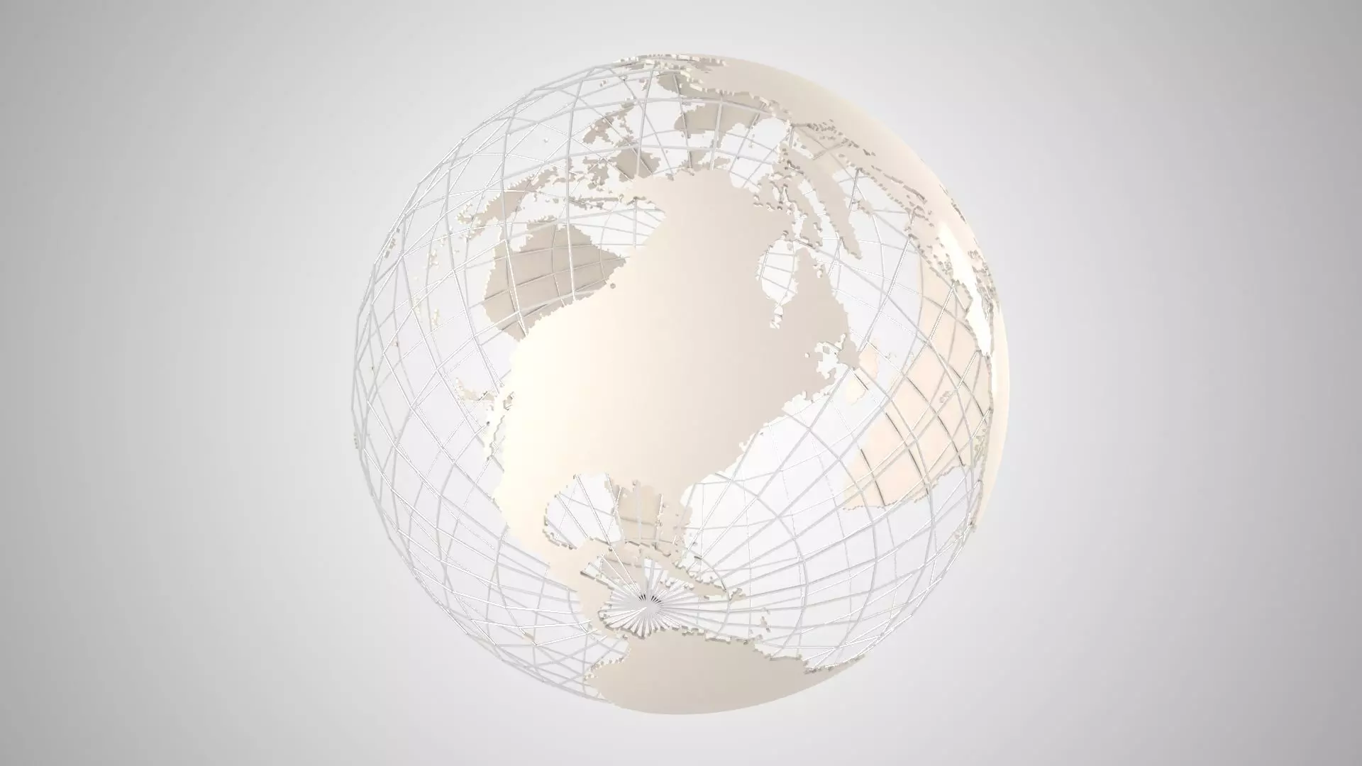 Globe News Skeleton Coffee Cream Color 3D model_0